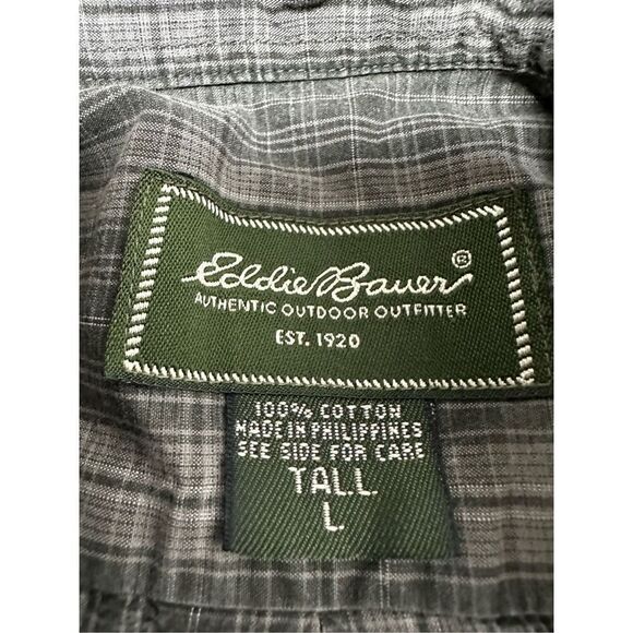 Eddie Bauer Men’s Plaid Cotton Solid Button Down Shirt Size XL Green See *Notes - Picture 8 of 15